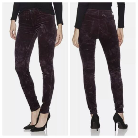J. Brand Women's Mid Rise Skinny Velvet Pant Crystal Augergine Size 31 - Picture 1 of 14